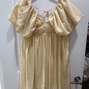 Moon River Beige Dress with Straps